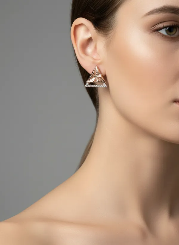 Elegant_Triangular_Rose_Gold_Jewelry_Set_Pendant_Necklace_Stud_Earrings_925_Sterling_Silver